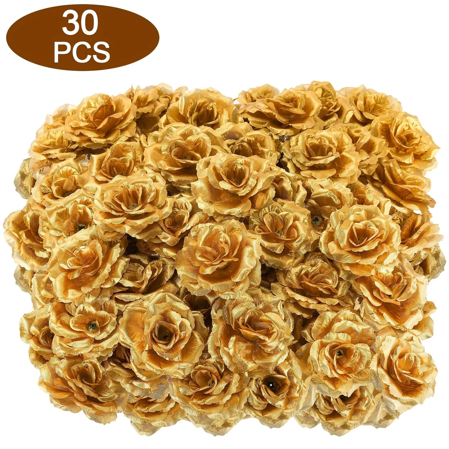 30Pcs Gold Artificial Flowers 8CM Fake Flower  Christmas Decoration Xmas Tree for Home Decor New Year 2026 Gifts Accessories