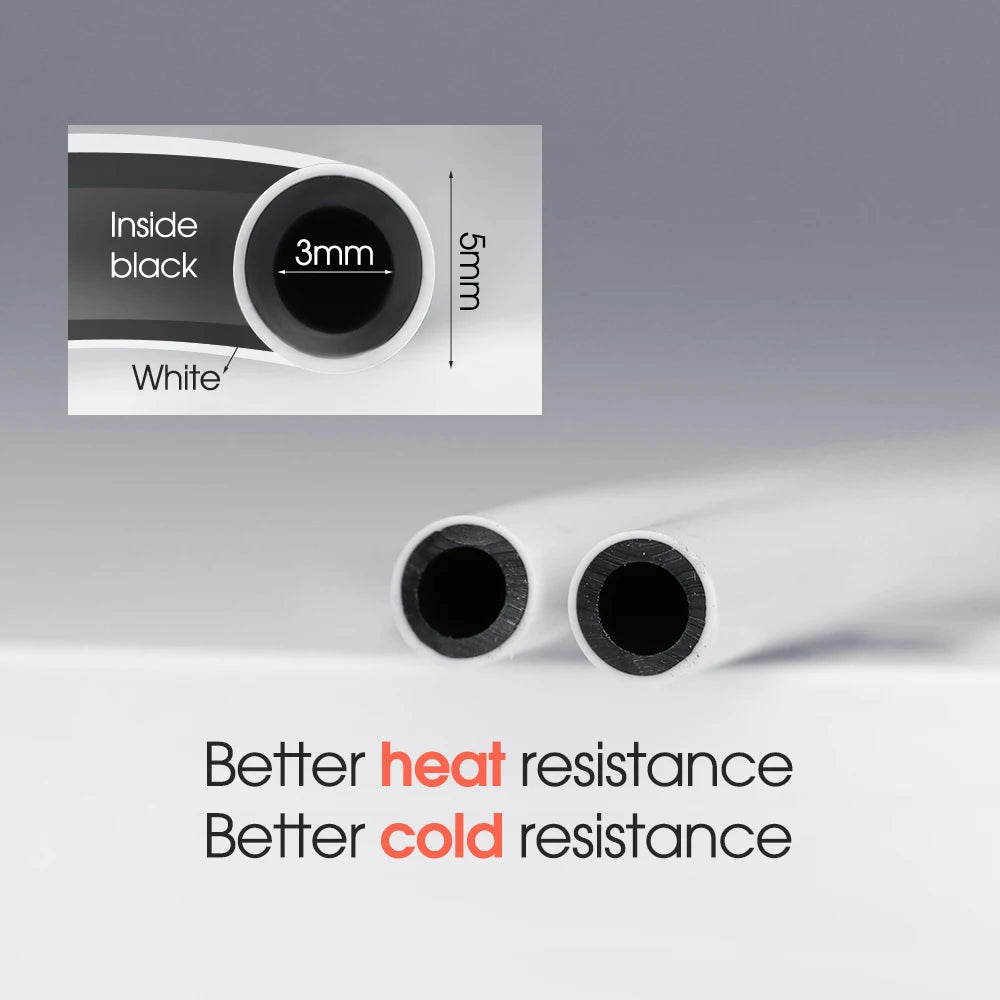 5/10/20/30/50m Garden 3/5mm Watering Hose Panda Soft PVC Tubing White Skin Black Inside 2-Layer Drip Irrigation Pipe 1/8" Device