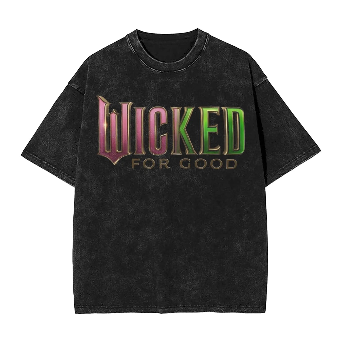 Wicked The Musical Glinda Elphaba For Good T Shirt Washed Short Sleeve T-Shirt Vintage Men Women Streetwear Graphic Printed Tees