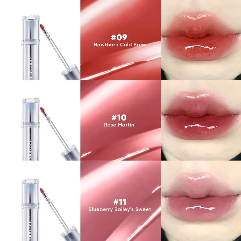 Judydoll Ice Iron Essence Mirror Watery Lip Gloss Glaze Lipstick Non-sticky Non-fading Nourishing Long Lasting Bright