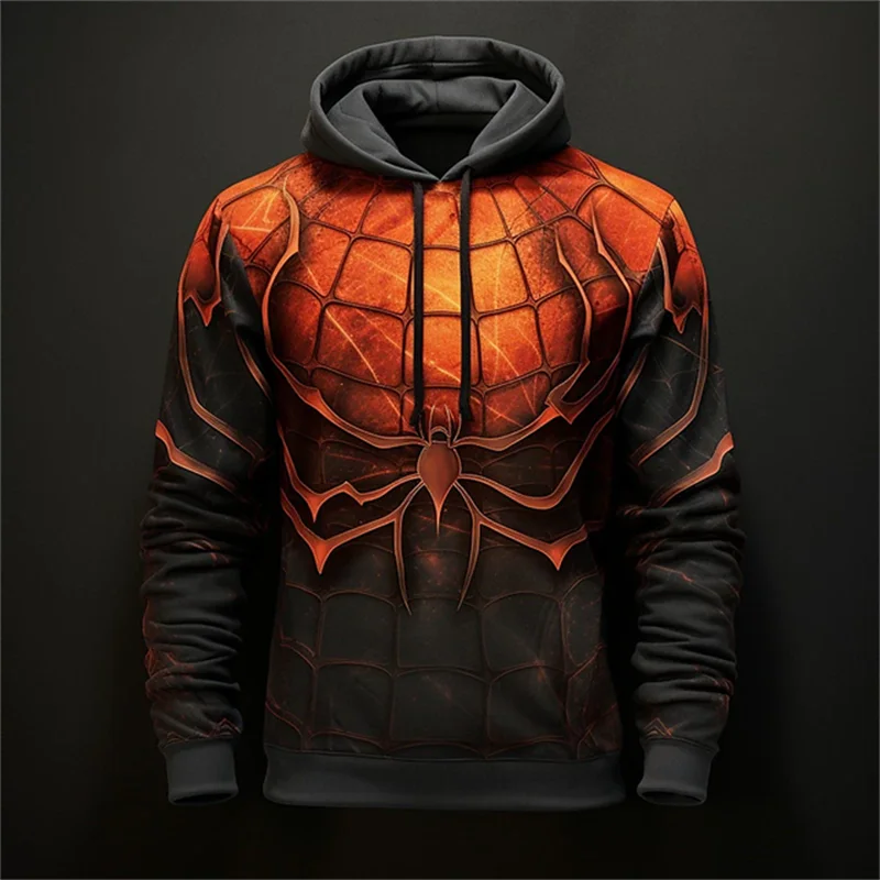 Autumn Fashion Sweatshirts For Men 3D Print Spider Pattern Leisure Cosplay  Oversized Hoodie Hip Hop Trend Harajuku Streetwear