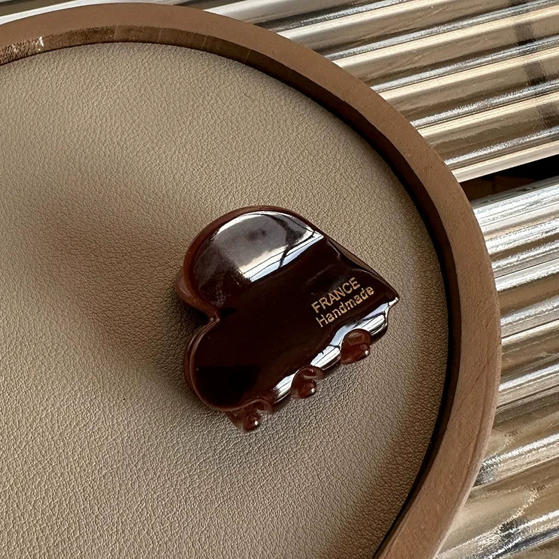 3.5cm Small Hair Claw Acetate Hair Crabs Cute Heart Shaped Hairclips Children Women Girls for Hair Accessories Hairpins Clips