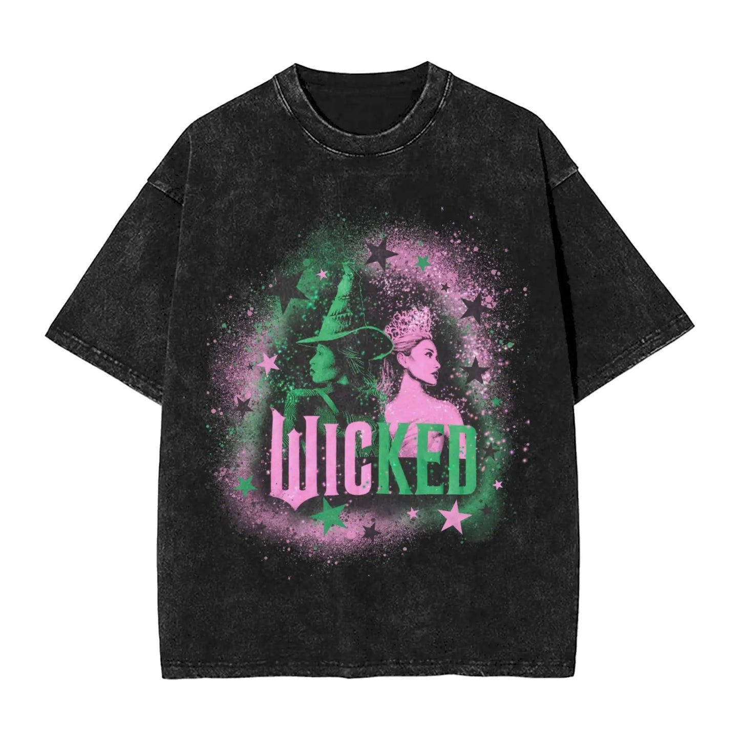 Wicked The Musical Glinda Elphaba For Good T Shirt Washed Short Sleeve T-Shirt Vintage Men Women Streetwear Graphic Printed Tees