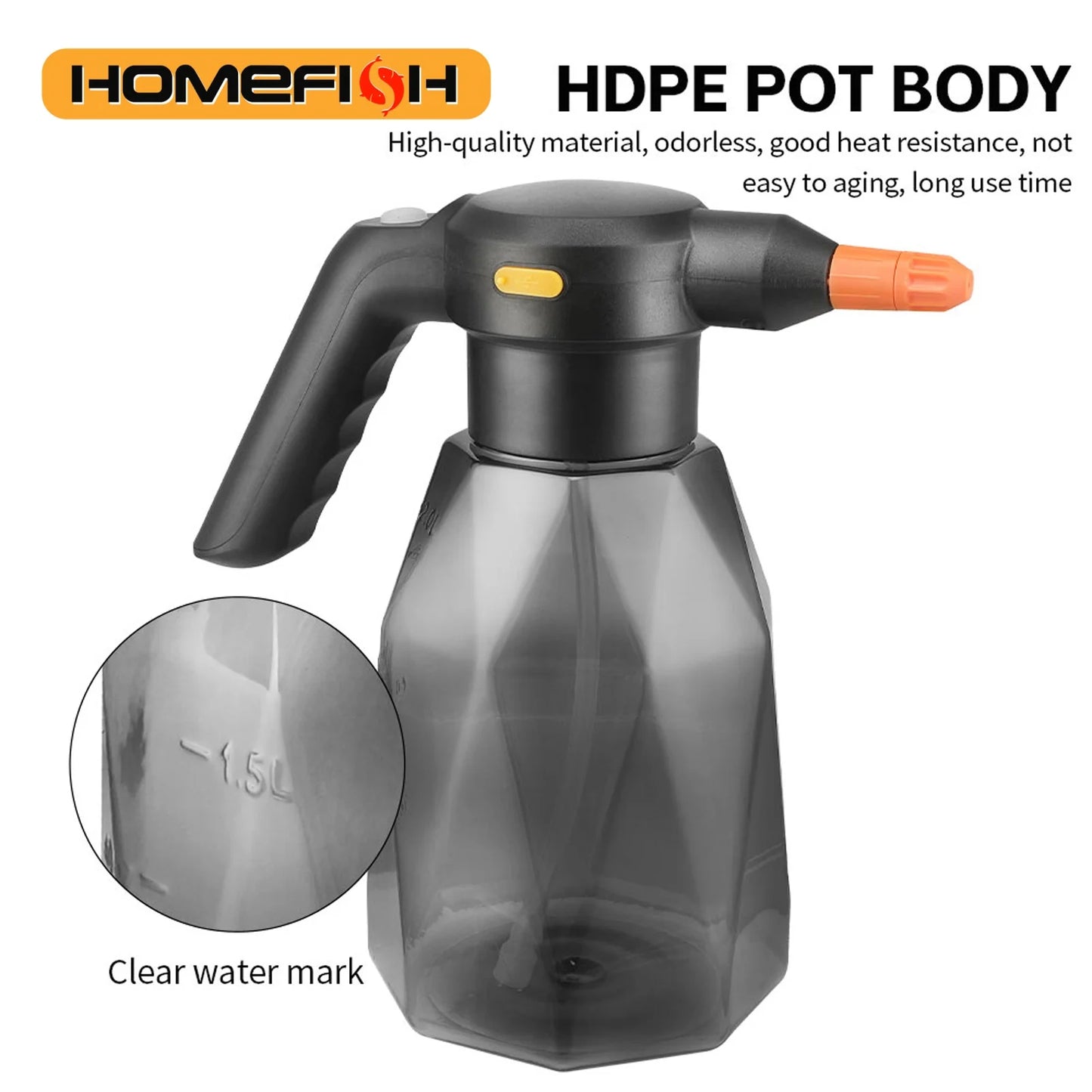 2L Rechargeable Electric Handheld Sprinkler Atomizing Watering Can Water Sprayer for Garden Plants