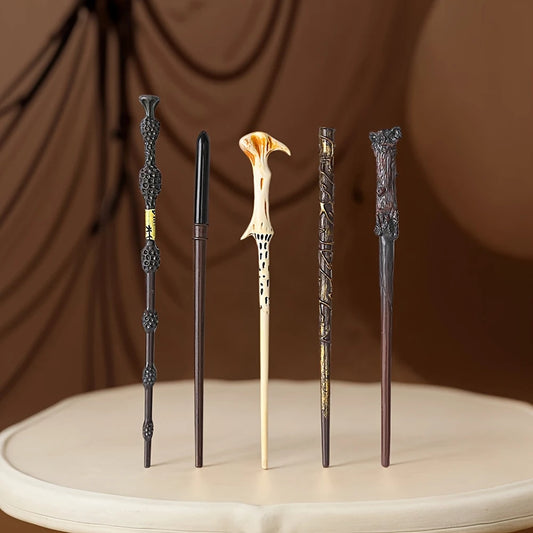 5pcs Halloween Wizard Wand, Wizard Wand Hand Carved Wand Halloween Wand Props for Halloween Christmas Cosplay