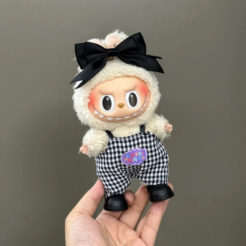 New Mini Plush Doll'S Clothes Outfit Accessories for 15-17cm Labubu Clothing Accessories shoulder strap Suit（only clothes）