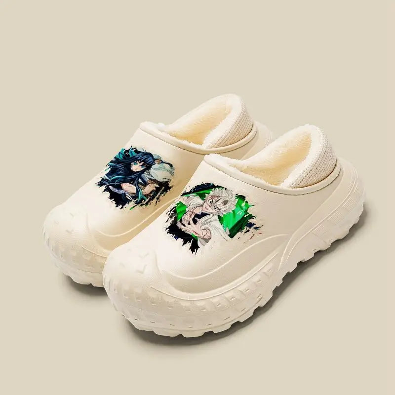 Demon Slayer Tokitou Muichirou Kamado Tanjiro Kochou Shinobu Unisex Winter New Creative Anime Pattern Non-Slip Cotton Slippers