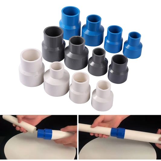 3Pcs PVC Reducer Water Supply Accessories 20/25/32/40mm Different Inner Diameter Straight Reducing Connector White/Blue/Grey