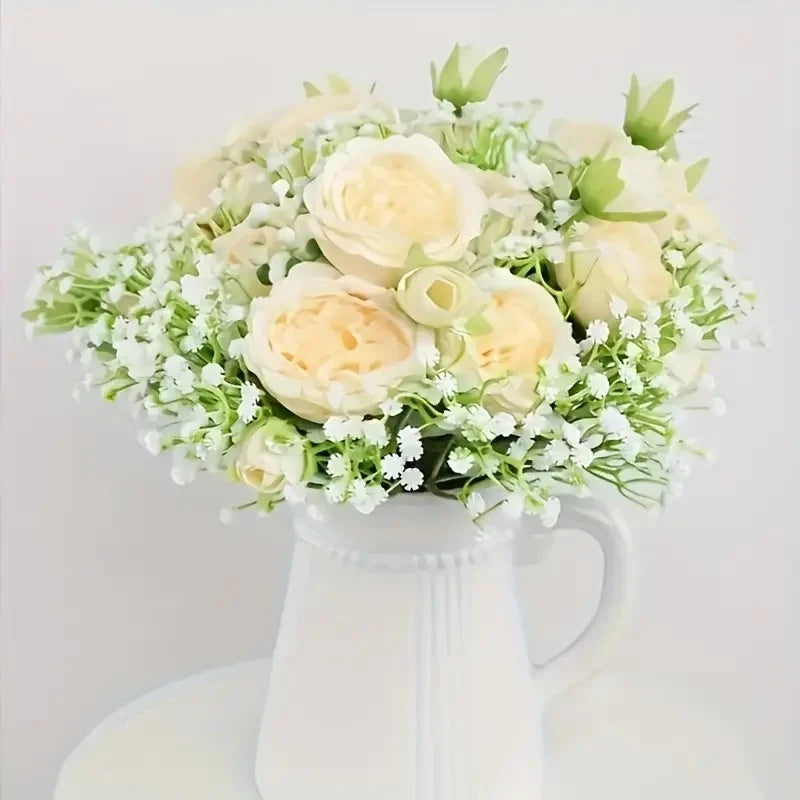 20pcs  Artificial Flowers -  Gypsophila Bouquet with Stems for Home, Office, Garden & Wedding Decor