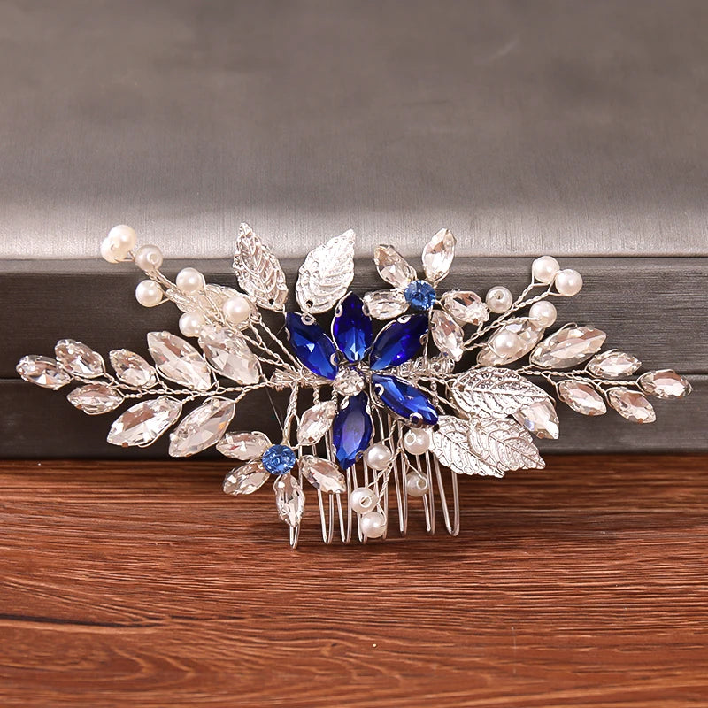 Wedding Hair Combs Bridal Hair Accessories For Women Hair Jewelry Silver Color Pearl Rhinestone Head Jewelry Women Accessories