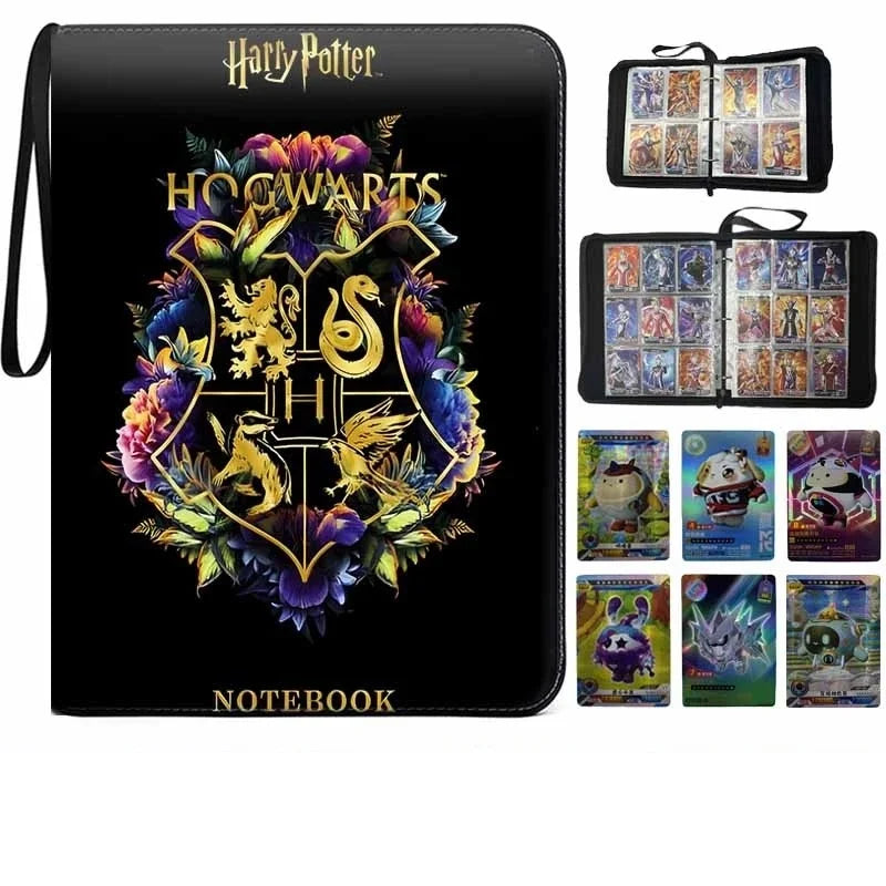 Harry Potter Card Book  Binder Album Holder Collcetion Card 900pcs Card Holder 9 Grid PU Gold Stamping Folder Toy Gift