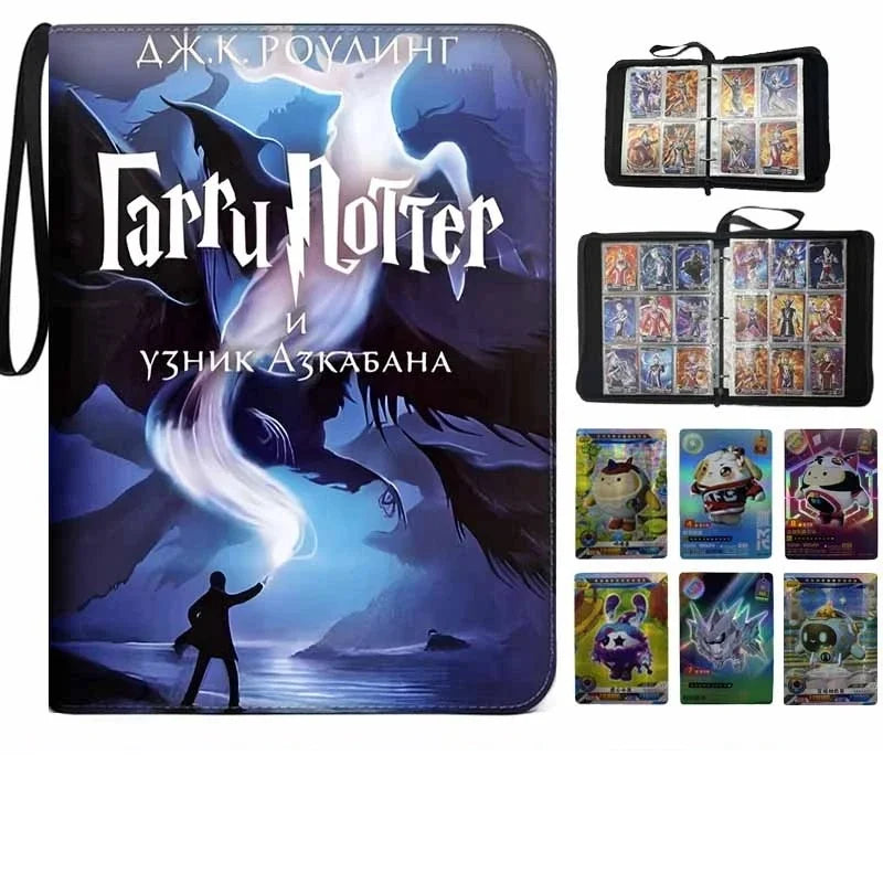 Harry Potter Card Book  Binder Album Holder Collcetion Card 900pcs Card Holder 9 Grid PU Gold Stamping Folder Toy Gift