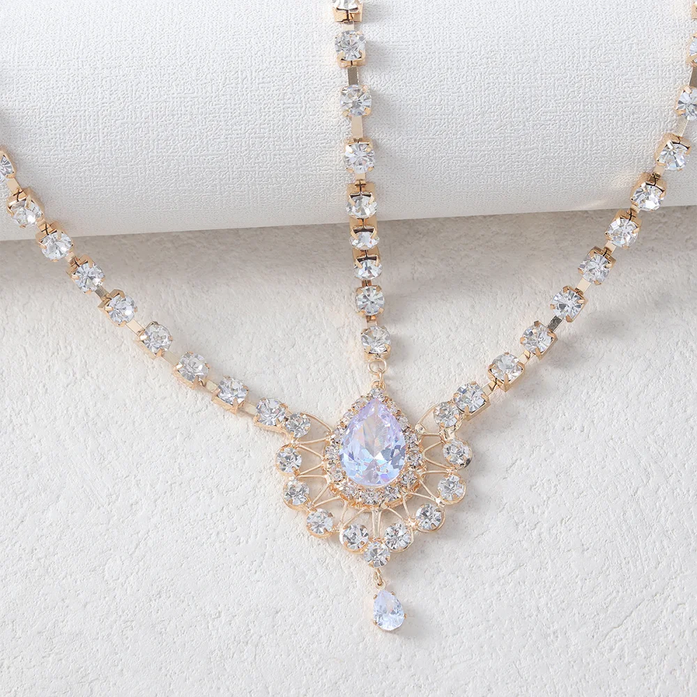 Wedding Hair Accessories For Women Bride Indian Jewelry Gift Boho Crystal Drop Forehead Head Chain Headwear Headpiece Rhinestone