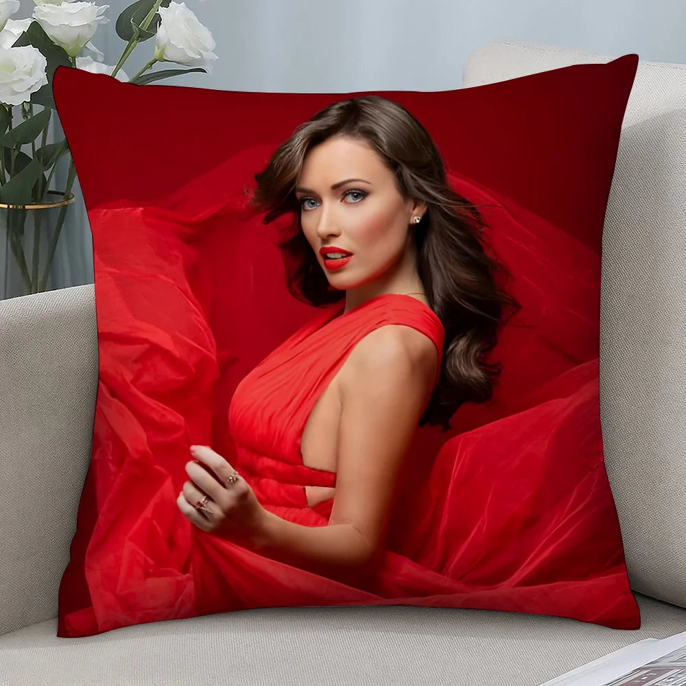 E-Elsa EsnoultS Actor Pillow Case 3D Print Polyester Fiber 45*45 cm Home Sofa Throw Pillow Cover Decoration Festival Gift