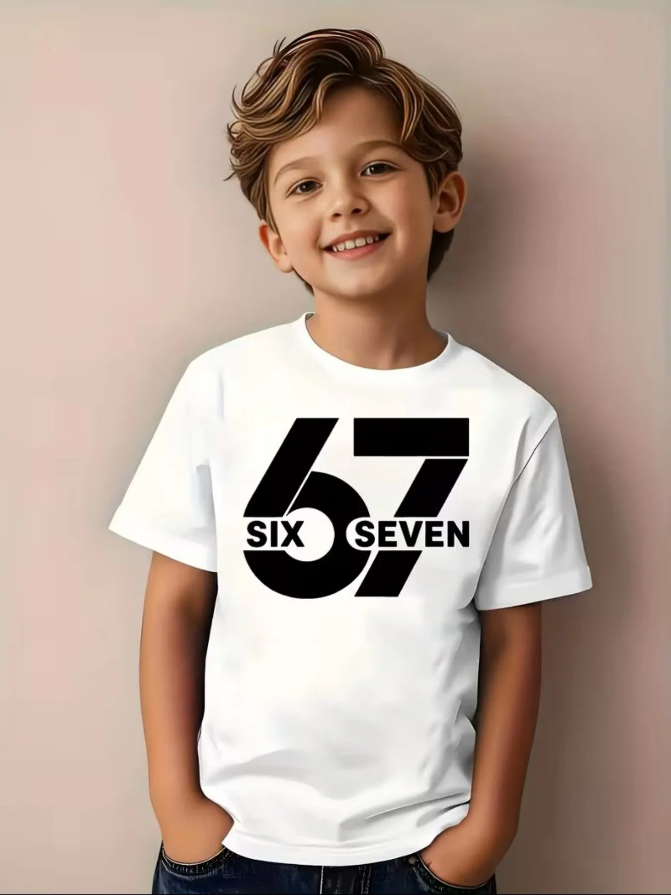 67 Meme T-Shirt for Kids Funny Digital Print Summer Short Sleeve Tee Loose Comfortable Tops Streetwear Fashion Kids Clothes
