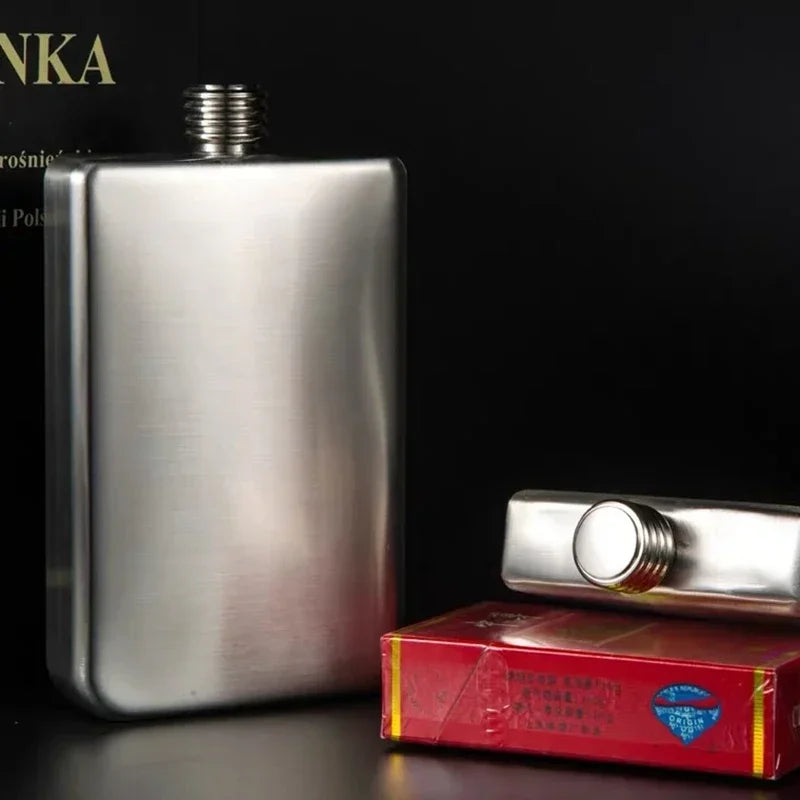 9 oz Portable Wine Hip Flask Stainless Steel Wine Pot Camping Square Flagons Whisky Bottle