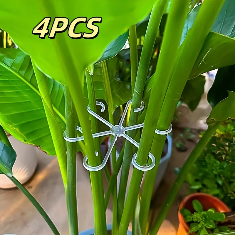 4pcs  Plant Anti-Toppling Support Pole Green Plant Fixator Flower Hydroponic Folding Fixed Support