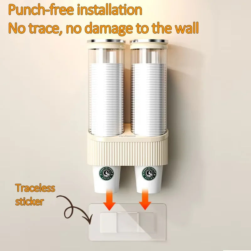 Water Cup Storage Bar Counter Rack Disposable Cup Cup Holder Wall Mounted Water Dispenser High-end Paper Cup Holder