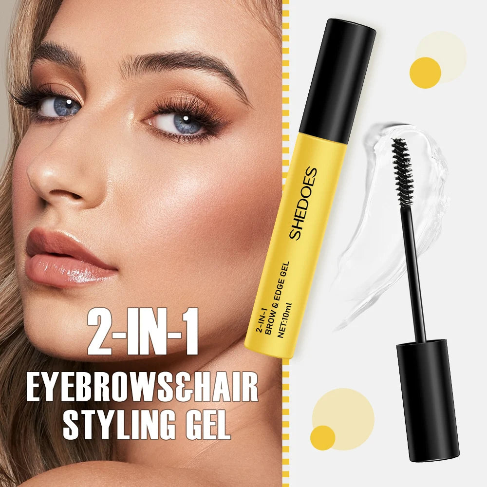 1PC 2-in-1 eyebrow styling gel, waterproof, durable, non caking, easy to apply and shape natural eyebrows