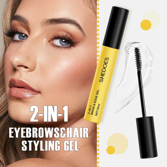 1PC 2-in-1 eyebrow styling gel, waterproof, durable, non caking, easy to apply and shape natural eyebrows