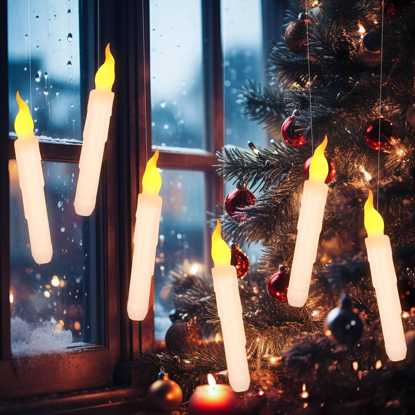 Church LED Taper Candles 16.5cm Flameless Battery Operated Window Candles for Christmas Wedding Churches Birthday Party Decor