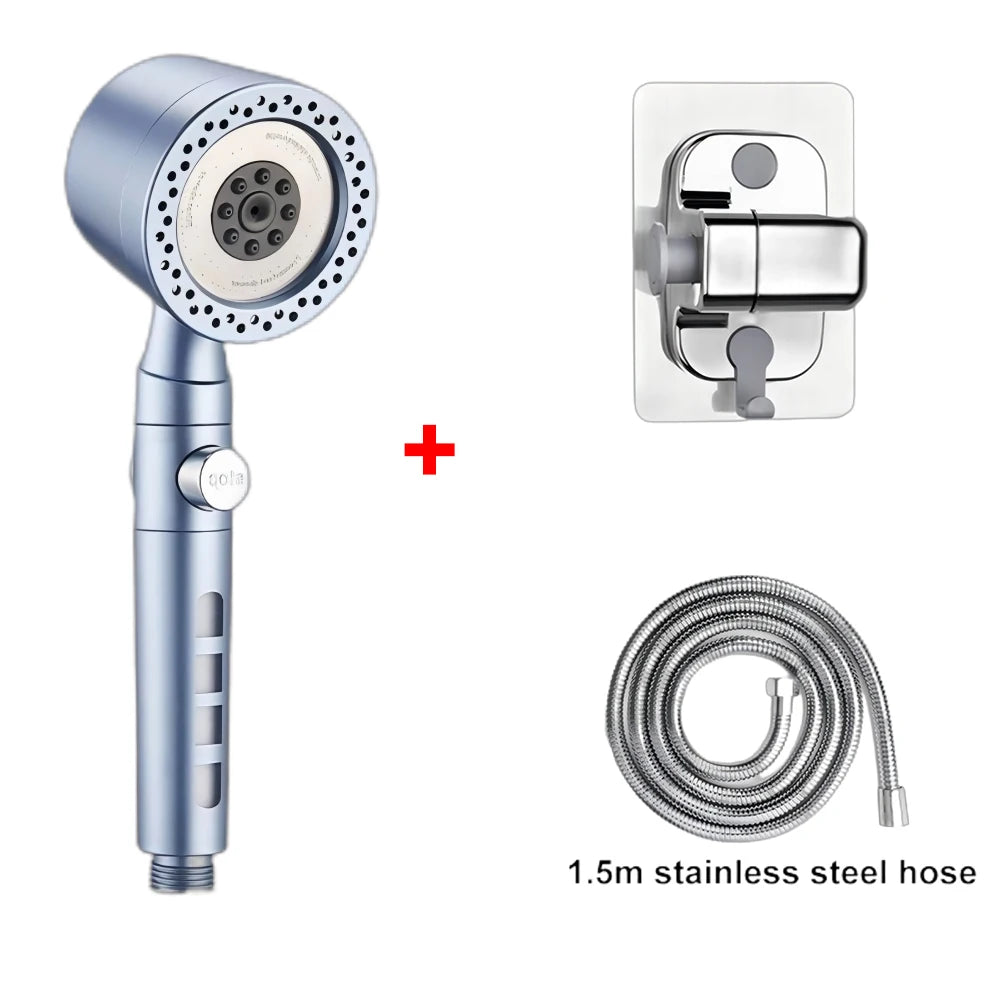 5 Modes Bathroom Shower Head Portable High Pressure Powerful Rain ShowerHead Explosion-proof and Drop-proof Universal Shower Set