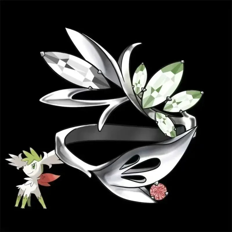 New Pokemon anime peripherals Dratini Gengar 925 silver ring fashionable cartoon accessories niche Christmas gifts for couples