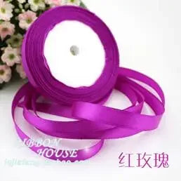 22m Long Pink Silk Satin Ribbon 10mm Wide Party Home Wedding Decoration Gift Wrapping Christmas New Year DIY Material Supplies