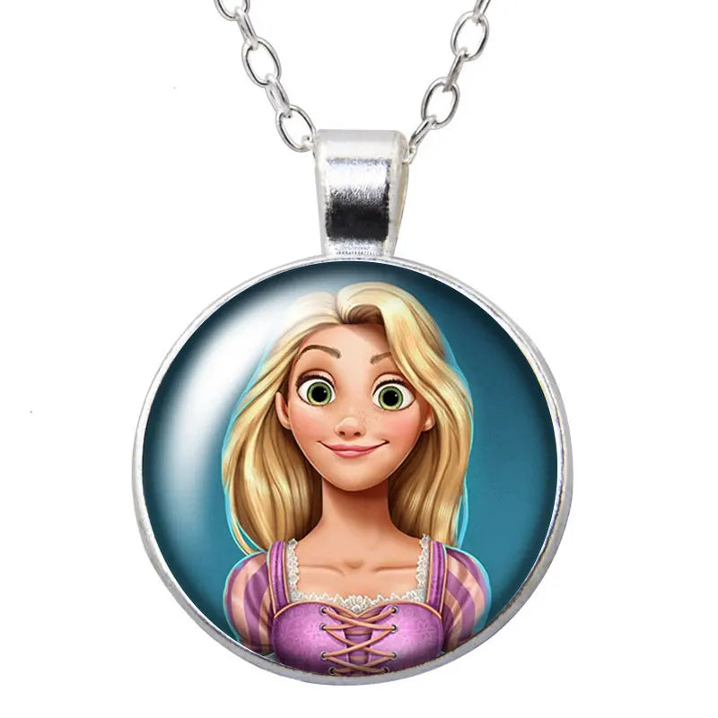 Enrolados Tangel Princess Rapunzel Round Photo Glass cabochon silver plated/Bronze/Crystal pendant necklace jewelry