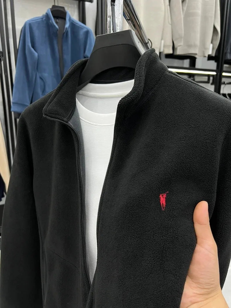 High end brand cardigan sweatshirt men's 2025 new designer fashion Paul embroidery plush coat autumn warm and thick casual jacke