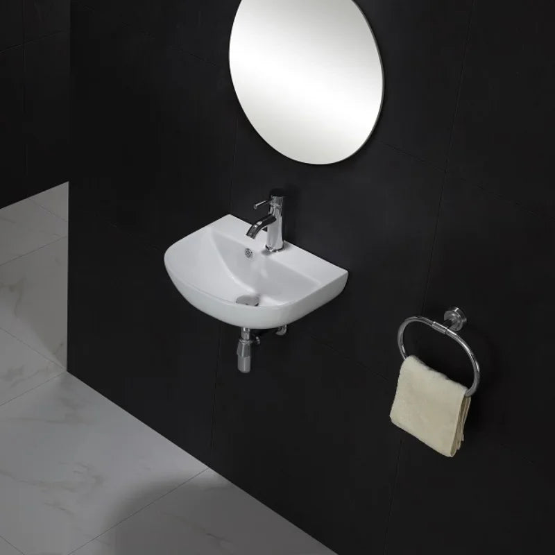 Apartment Bathroom Washbasin Bathroom Mirror Face Wash Sink White Ceramic Sink Simple Art Washbasin on The Counter