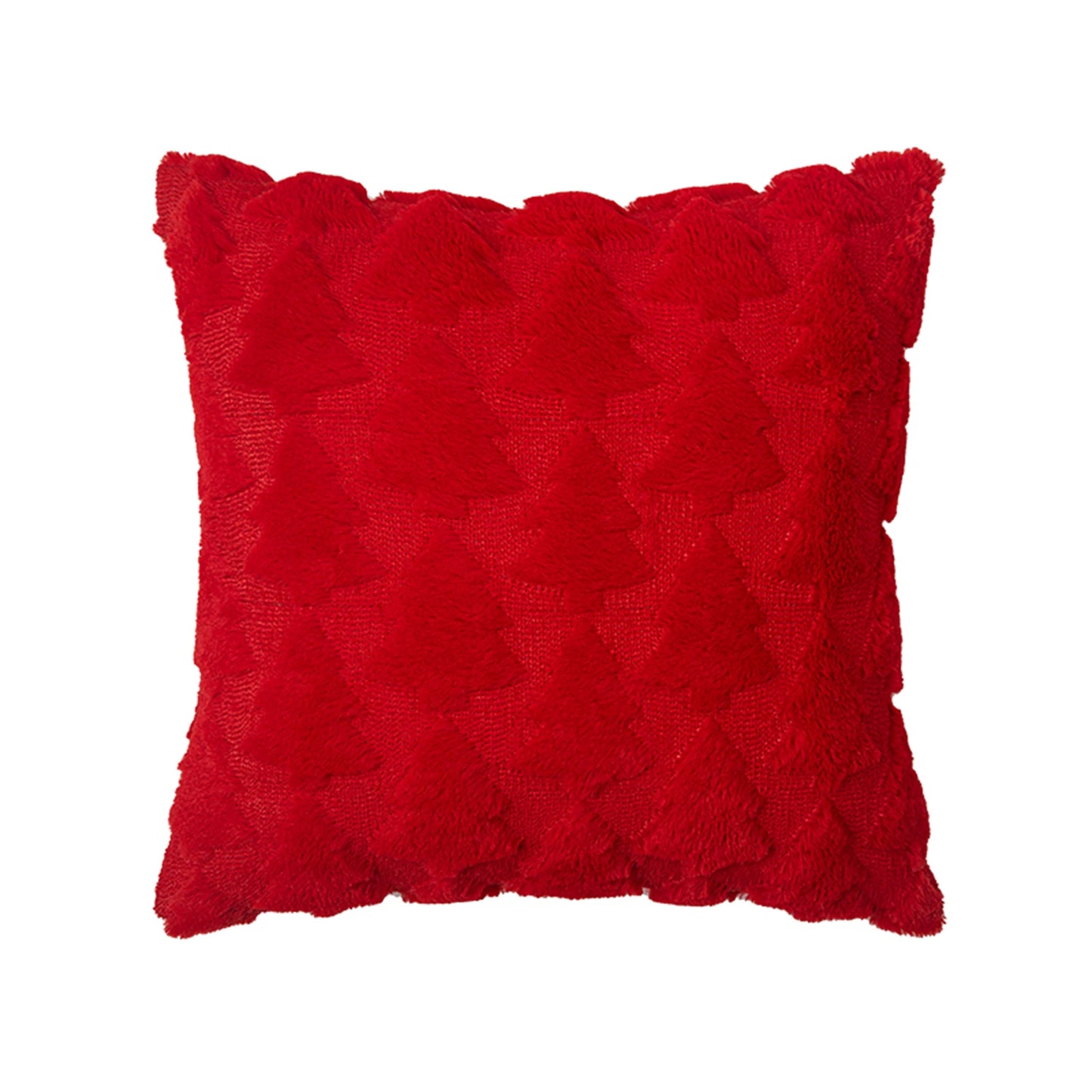 1/2 Pack Christmas Tree Square Throw Pillow Cases Snowflake Shaggy Plush PillowCases Embroidered Sofa Cushion Cover Home Decor