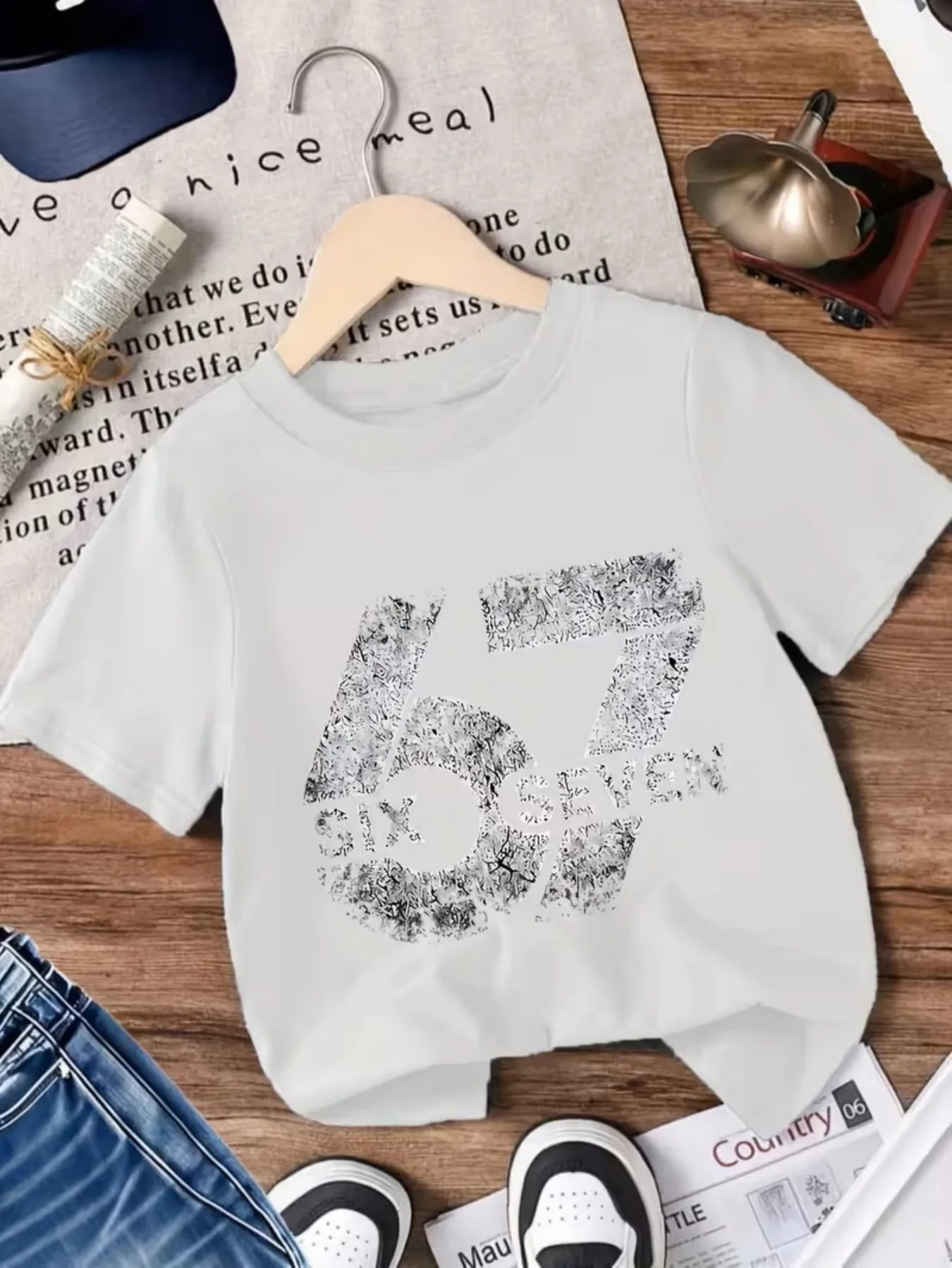 67 Meme T-Shirt for Kids Funny Digital Print Summer Short Sleeve Tee Loose Comfortable Tops Streetwear Fashion Kids Clothes