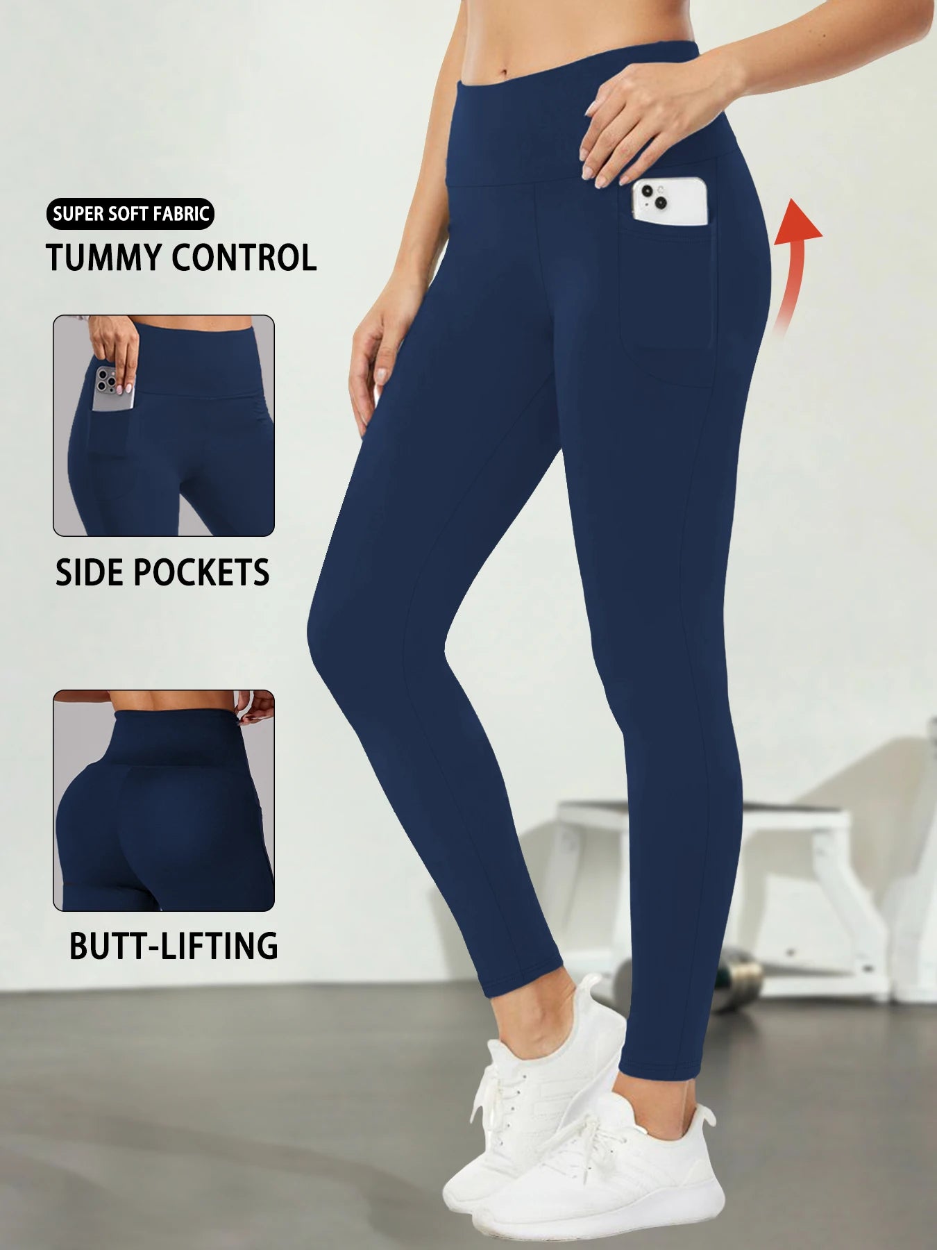 Women's Super Soft Leggings with Pockets, High Waisted Tummy Control for Yoga Workout and Casual Lounge Wear Comfort