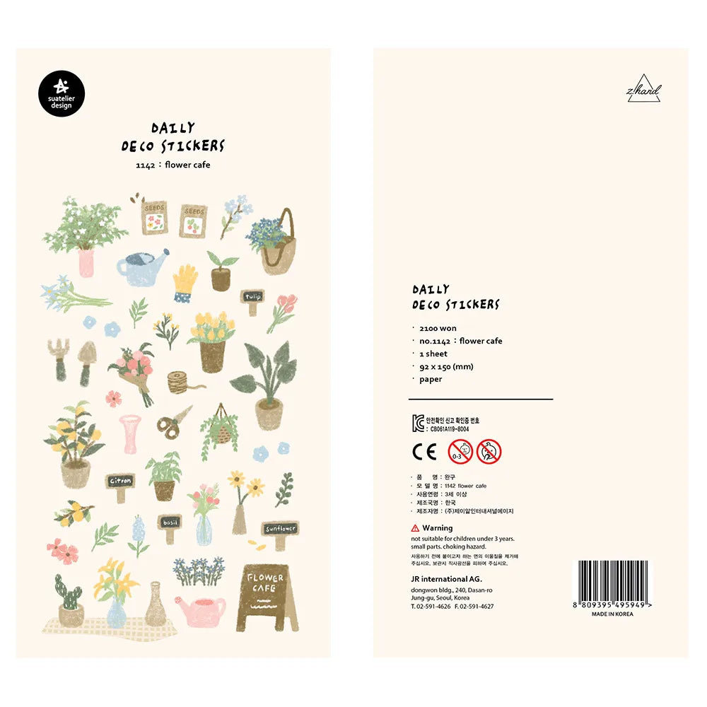 Korean Import Original Suatelier Collection Kawaii Daily Stickers Scrapbooking Diy Journal Stationery Sticker Deco Art Supplies