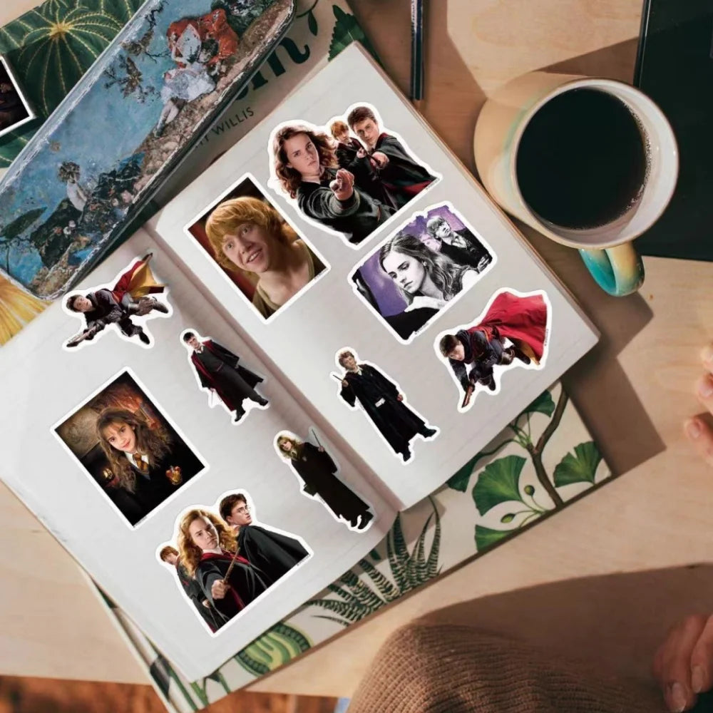 Genuine 50Pcs Harry Potter Series Sticker Cartoon Stationery Decal For Scrapbooks Phones Guitars Skateboards Decorative Stickers