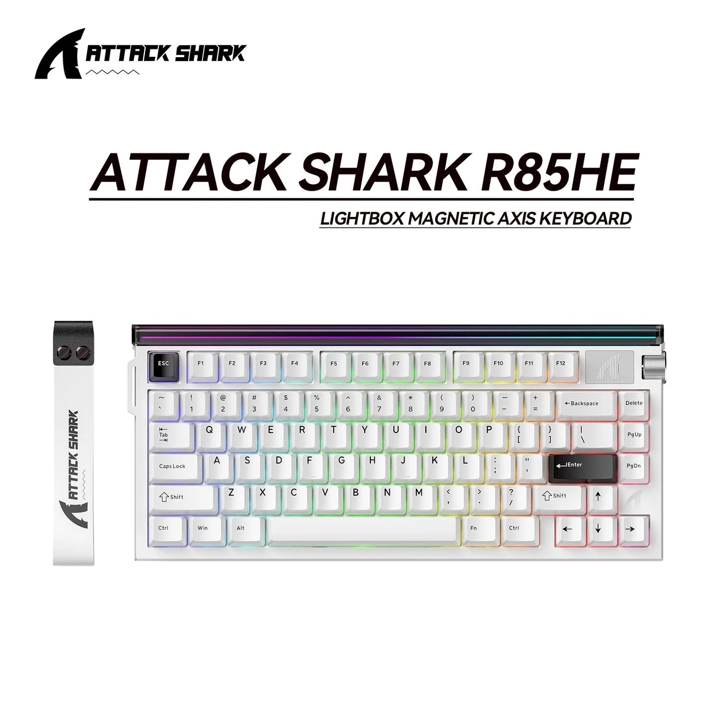 ATTACK SHARK R85 HE Wired 8KHz Magnetic Keyboard,0.005mm RT Accuracy,Support RT/Snap Tap/DKS/MT/TGL,With Custom Lightbox