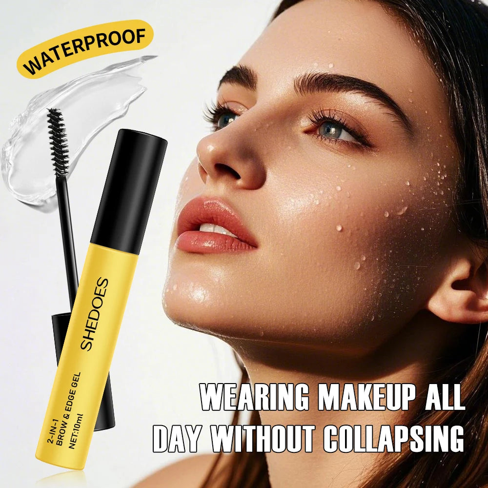 1PC 2-in-1 eyebrow styling gel, waterproof, durable, non caking, easy to apply and shape natural eyebrows