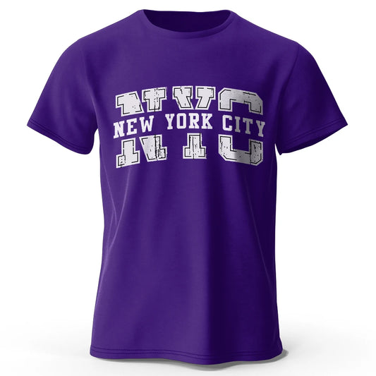 Men's New York City Letter Printed T-Shirt 100% Cotton Oversized Street Graphic Tees for Men Women Summer Tops