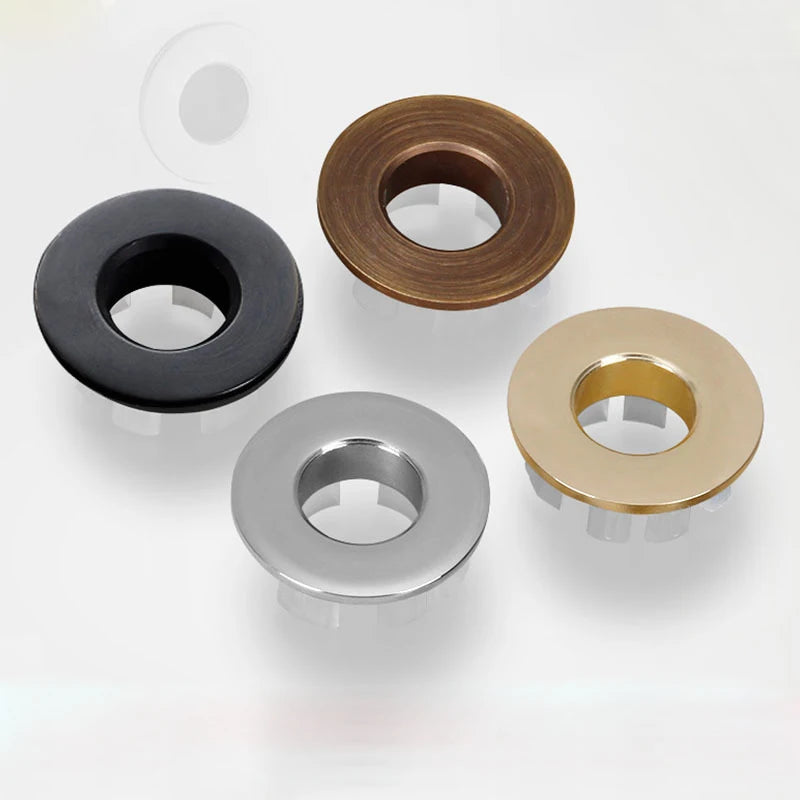 Six-foot Ring Insert Replacement Overflow Cover Black Silver Gold Vintage Bronze Brass Bathroom Basin Faucet Sink