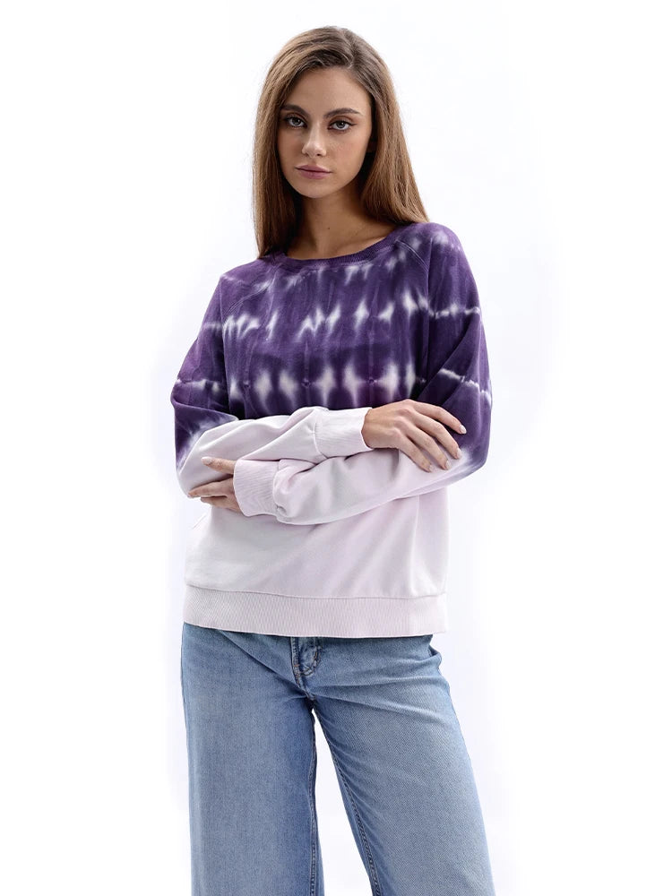 Women's Sweatshirt Tie Dye Long Sleeve Casual Crewneck Pullover Top Autumn Color Tie Dye Sweatshirt Hoodie