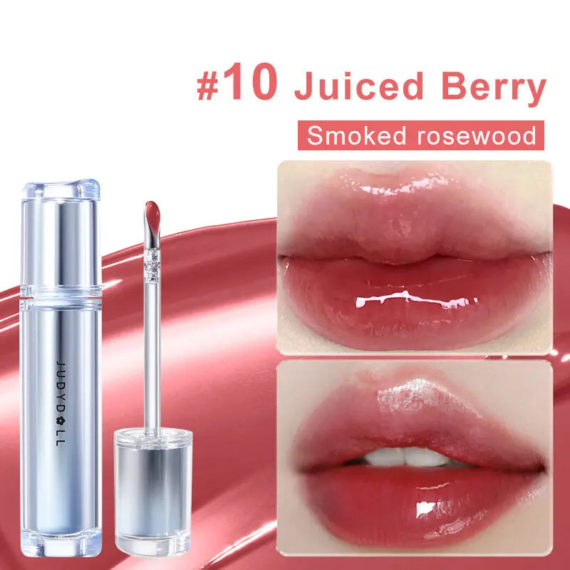 Judydoll Ice Iron Essence Mirror Watery Lip Gloss Glaze Lipstick Non-sticky Non-fading Nourishing Long Lasting Bright