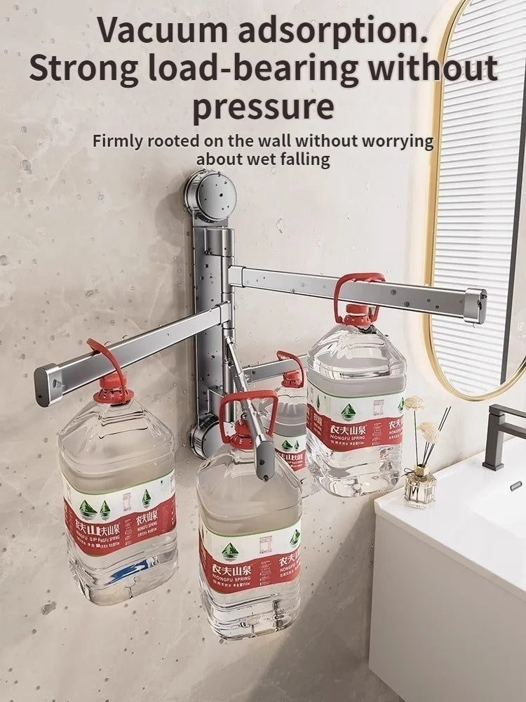 No Need To Drill Suction Cup Rotating multi-bar towel rack Bathroom hanger Folding artifact Multifunctional shelf Kitchen shelf