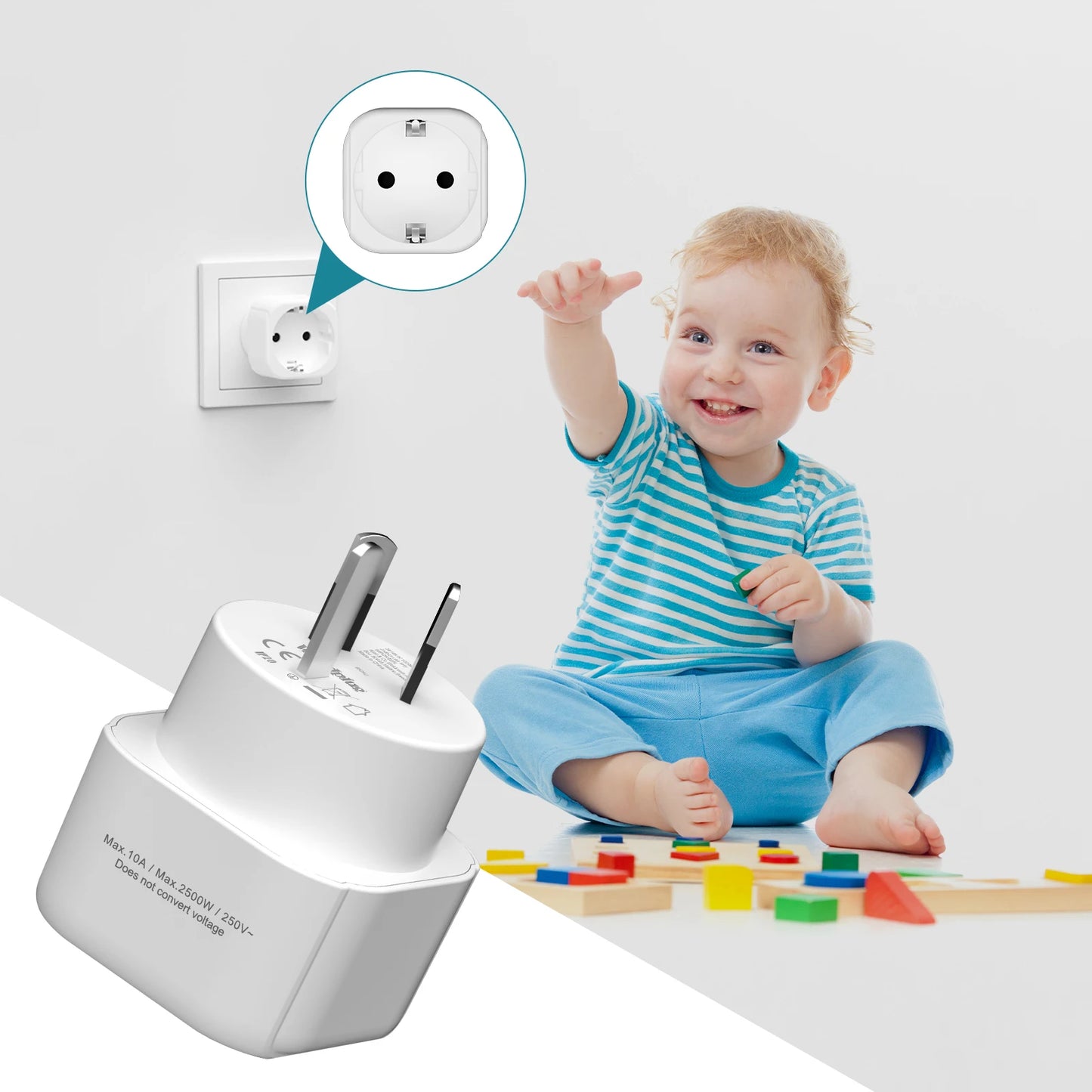 2/4pcs EU to AU Australian Travel Adapter European AU New Zeeland Plug Adapter Power Converter Wall Charger Socket 10A/250V