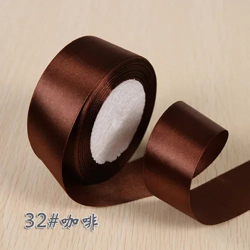 25Yards 6/10/15/20/25/40/50mm Silk Satin Ribbon Wedding Party Christmas Ribbon Flowers Gifts Decorated DIY Apparel Sewing Fabric