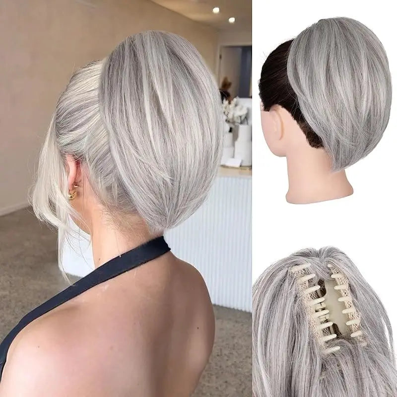 Claw-Clip Ponytail Extension For Women - Short Straight Synthetic Hair Extension, Clip-In Ponytail Extension For Every Occasions