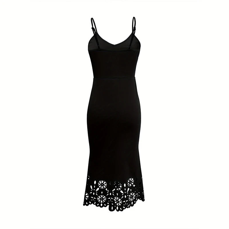 Summer Women Sexy Slim Camisole Sleeveless Dress Female Vestidos Sleep Dress Woman Skinny Elastic Culb Pencil Beach Hollow Out