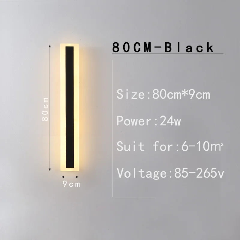 Long strip lamp，Outdoor IP65 waterproof , simple LED wall light suitable for courtyard, villa, gate, garden outdoor decoration