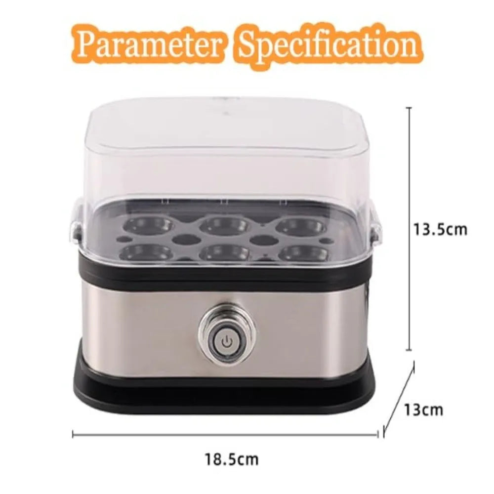 200W Power Eggs Boiler Space Saving 6 Eggs Capacity Smart Egg Cooker Stainless Steel Multi Functional Rapid Egg Cooker