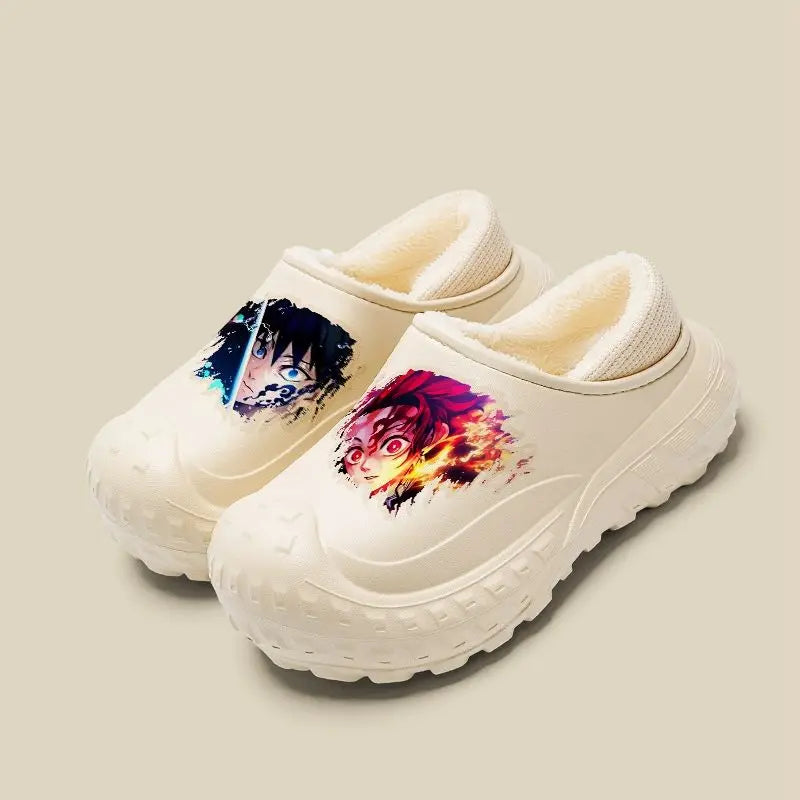 Demon Slayer Tokitou Muichirou Kamado Tanjiro Kochou Shinobu Unisex Winter New Creative Anime Pattern Non-Slip Cotton Slippers